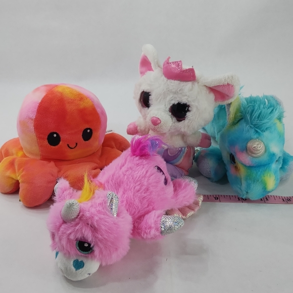 Bundle Reversible Happy Mad Octopus Plush Unicorns, Mermaid Mouse with Crown - Picture 8 of 8